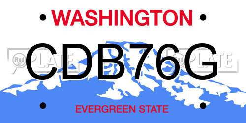 CDB76G Washington License Plate