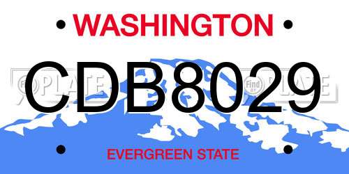 CDB8029 Washington License Plate
