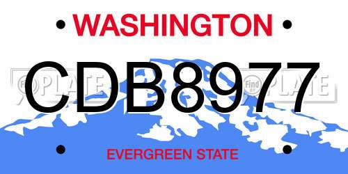 CDB8977 Washington License Plate