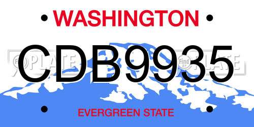 CDB9935 Washington License Plate