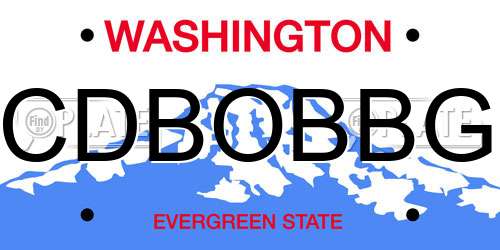CDBOBBG Washington License Plate