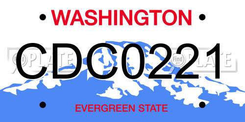CDC0221 Washington License Plate