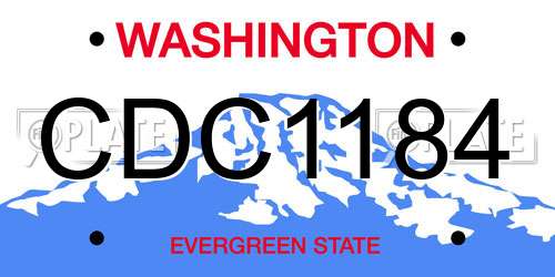 CDC1184 Washington License Plate