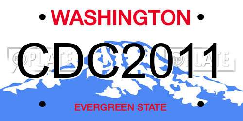 CDC2011 Washington License Plate