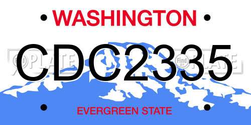 CDC2335 Washington License Plate