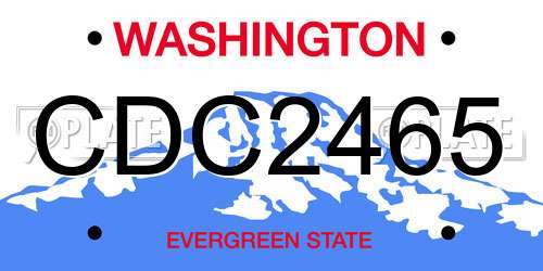 CDC2465 Washington License Plate