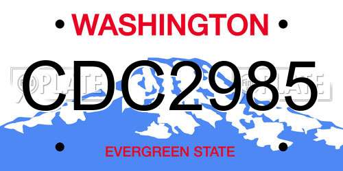 CDC2985 Washington License Plate
