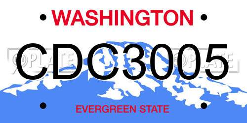 CDC3005 Washington License Plate