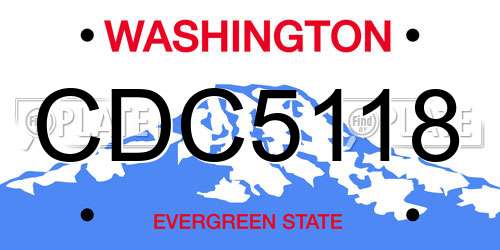 CDC5118 Washington License Plate