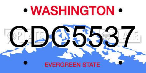 CDC5537 Washington License Plate
