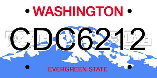 CDC6212 Washington License Plate