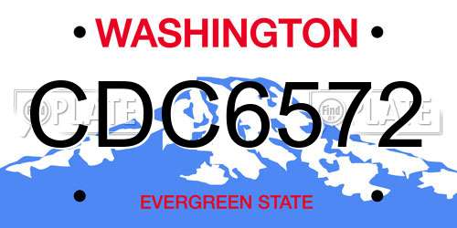 CDC6572 Washington License Plate