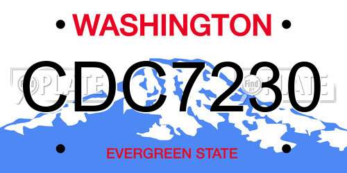 CDC7230 Washington License Plate