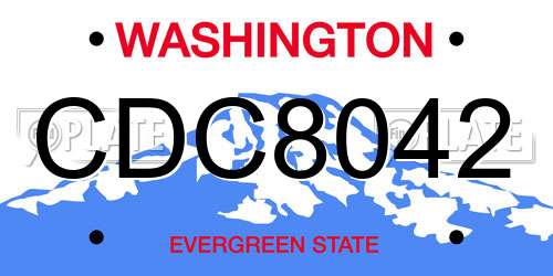 CDC8042 Washington License Plate