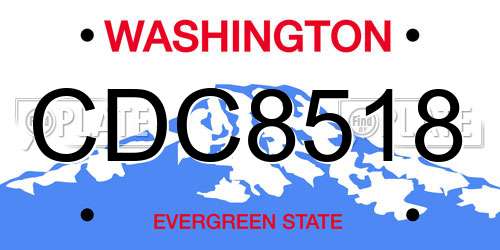 CDC8518 Washington License Plate