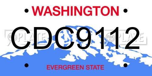 CDC9112 Washington License Plate