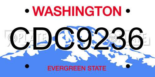 CDC9236 Washington License Plate