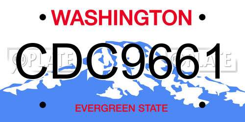 CDC9661 Washington License Plate