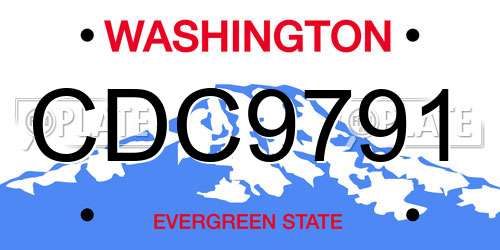 CDC9791 Washington License Plate