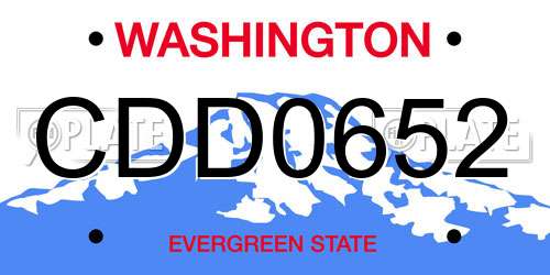CDD0652 Washington License Plate