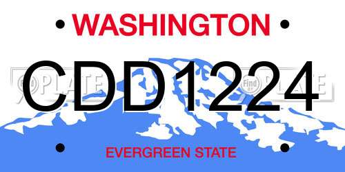 CDD1224 Washington License Plate