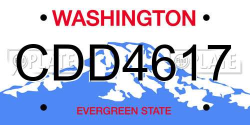CDD4617 Washington License Plate