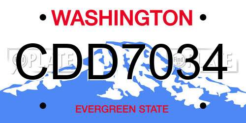 CDD7034 Washington License Plate