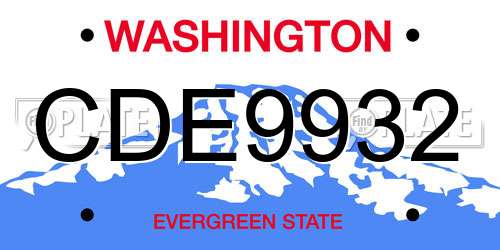 CDE9932 Washington License Plate
