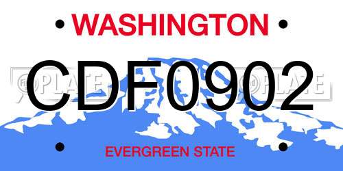 CDF0902 Washington License Plate