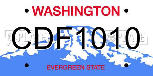 CDF1010 Washington License Plate