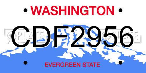 CDF2956 Washington License Plate