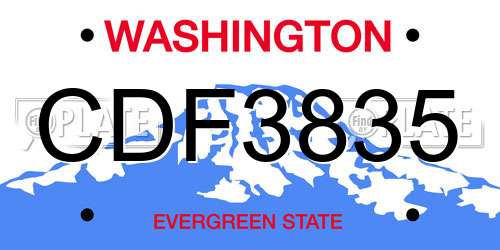 CDF3835 Washington License Plate