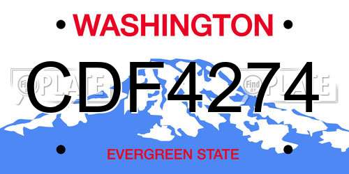 CDF4274 Washington License Plate