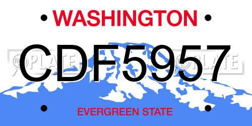 CDF5957 Washington License Plate
