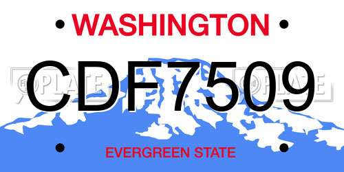 CDF7509 Washington License Plate