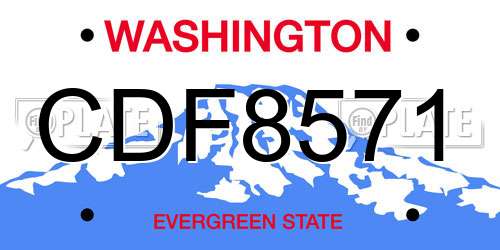 CDF8571 Washington License Plate
