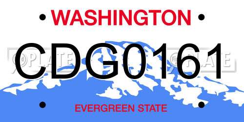 CDG0161 Washington License Plate