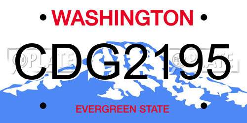 CDG2195 Washington License Plate