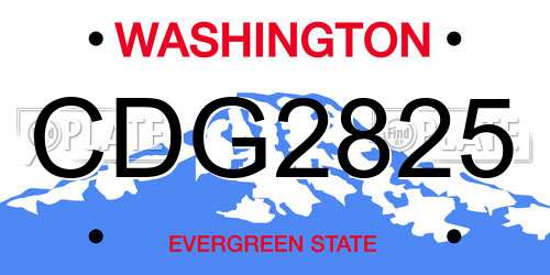 CDG2825 Washington License Plate
