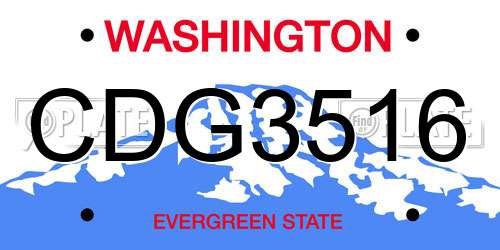 CDG3516 Washington License Plate