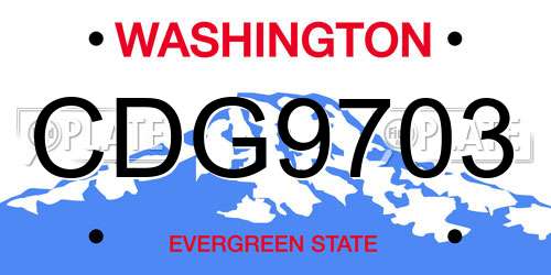 CDG9703 Washington License Plate
