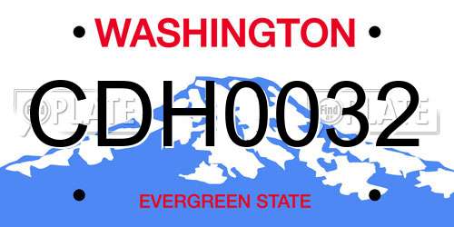 CDH0032 Washington License Plate