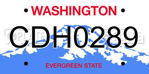 CDH0289 Washington License Plate