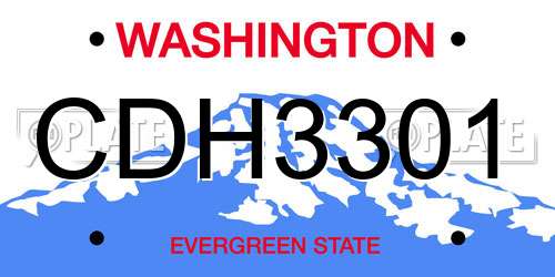 CDH3301 Washington License Plate