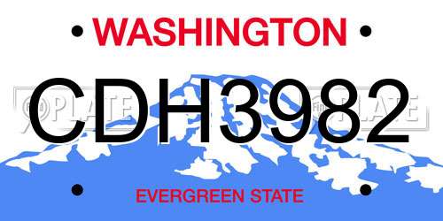 CDH3982 Washington License Plate