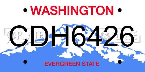 CDH6426 Washington License Plate
