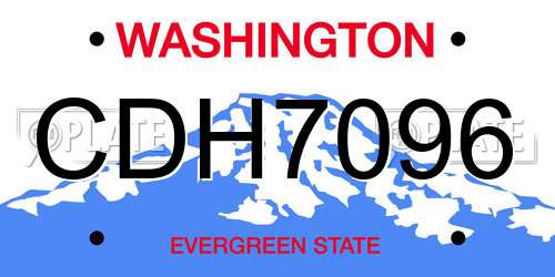 CDH7096 Washington License Plate
