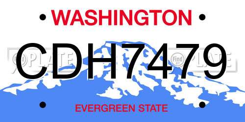 CDH7479 Washington License Plate