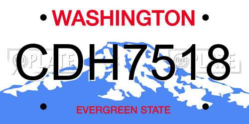 CDH7518 Washington License Plate