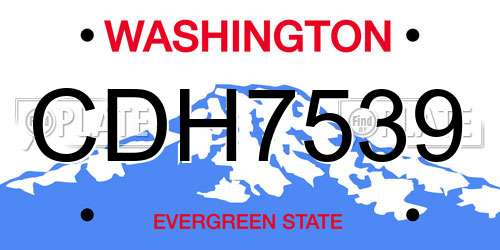 CDH7539 Washington License Plate